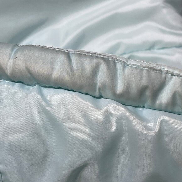 Justice Girl's Puffer Coat Jacket Size 10 Medium Aqua Blue Hood Full Zip READ - Picture 8 of 8